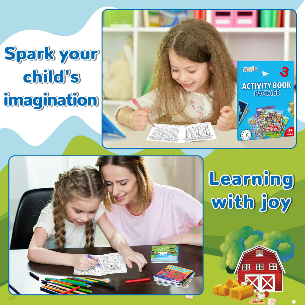 gisgfim 48 Mini Activity Books for Kids – 24 Styles, Mazes, Puzzles, Party Favors Ages 4-12