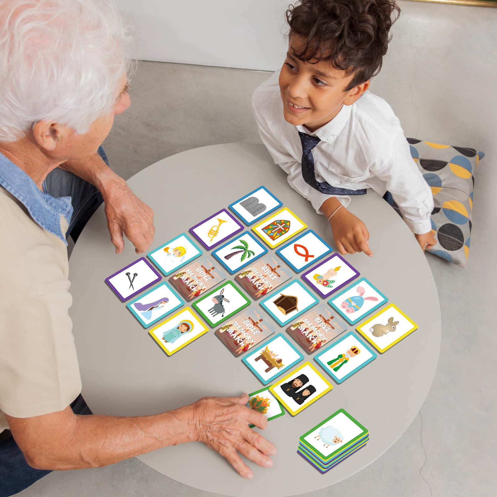 gisgfim Bible Memory Matching Game – 100 Cards (50 Pairs) for Christian Learning & Fun