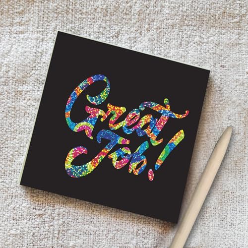 GizzJeveal 150 Pcs Scratch Art Paper Kit with Stencils and Styluses – Rainbow, Silver, Rose Gold – Magic Crafts for Kids 3-12, Party Favors, Easter Gifts
