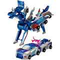Gkiozu 2-in-1 Magnetic Dinosaur Car Toy: Crash & Transform Vehicle to Dino, No Batteries, Ages 3-12 (Blue Dragon)