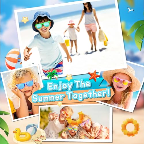 GKTZ Kids Sunglasses 16-Pack – Neon Party Favors with UV 400 Protection for Ages 3-8