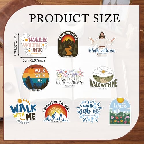 Glenmal 1000 Walk with Me Stickers 2026 Mormon Youth Theme Moses 6:34 - Waterproof Religious Decals for Baptism, Missionaries, Church Events