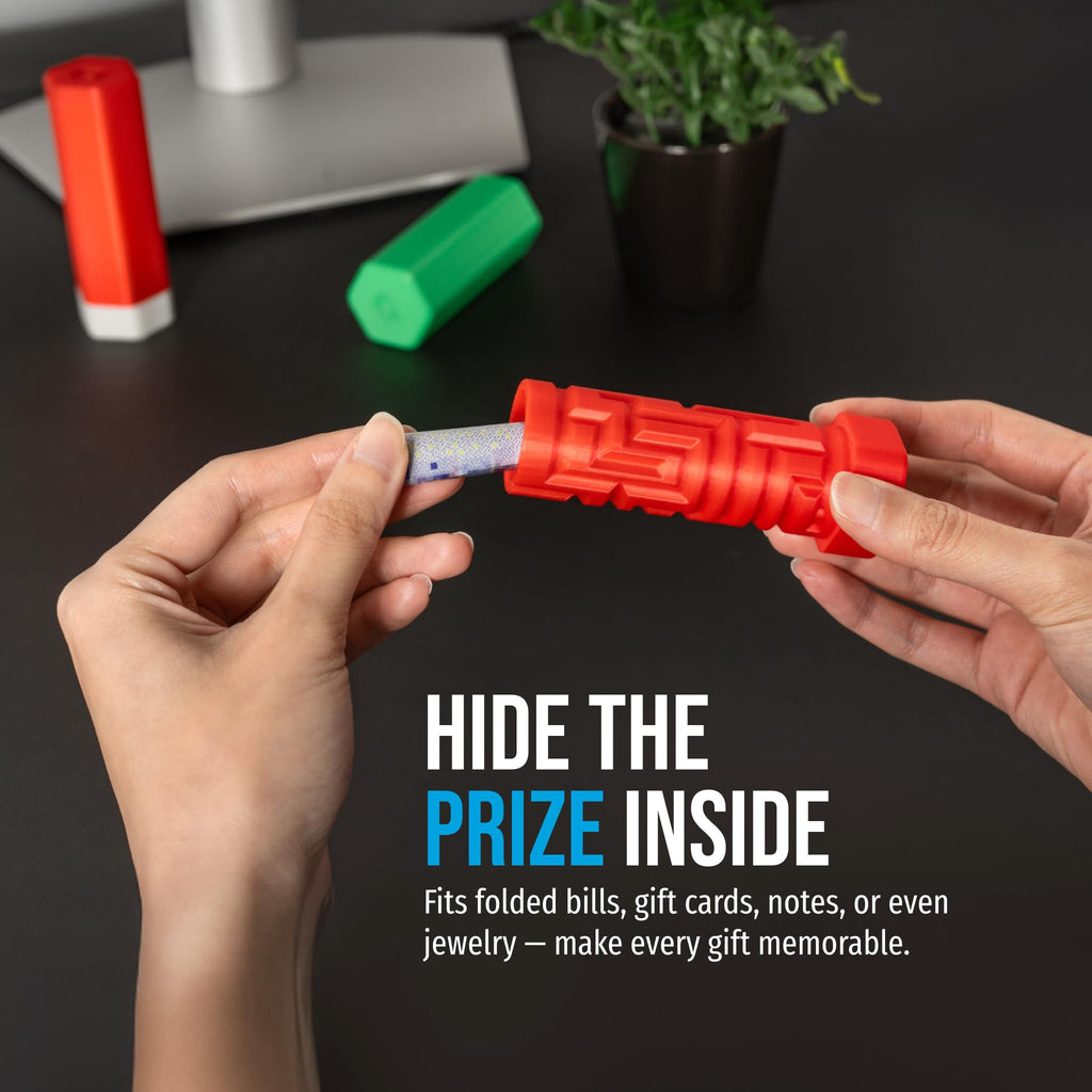 Glistco Money Maze Gift Box – Reusable Puzzle Cash Holder for Birthdays, Graduations & Holidays (White & Red)