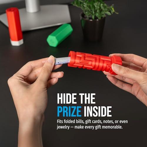Glistco Money Maze Gift Box – Reusable Puzzle Cash Holder for Birthdays, Graduations & Holidays (White & Red)