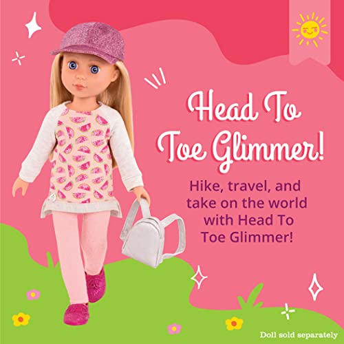 Glitter Girls Head to Toe Glimmer Tunic & Leggings Set for 14-Inch Dolls, Pink, Ages 3+
