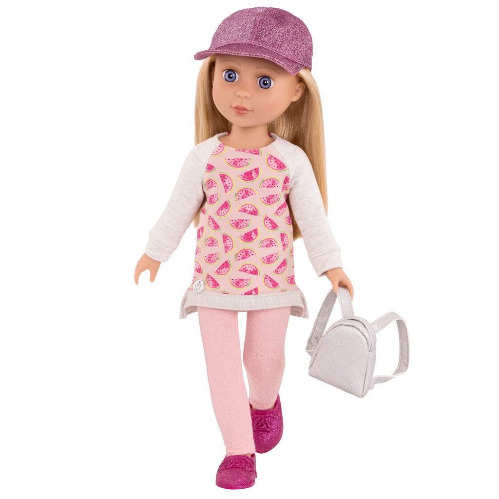 Glitter Girls Head to Toe Glimmer Tunic & Leggings Set for 14-Inch Dolls, Pink, Ages 3+