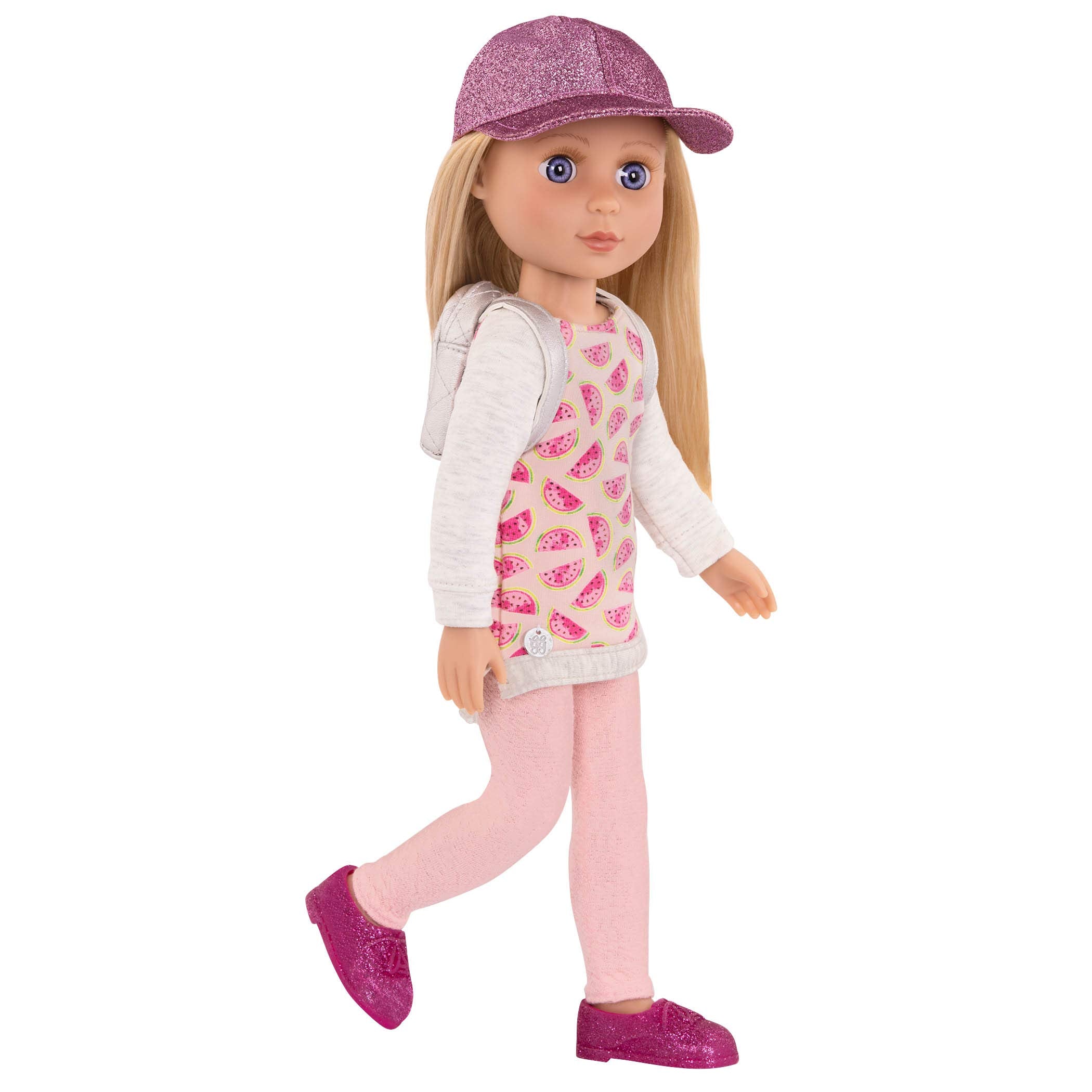 Glitter Girls Head to Toe Glimmer Tunic & Leggings Set for 14-Inch Dolls, Pink, Ages 3+