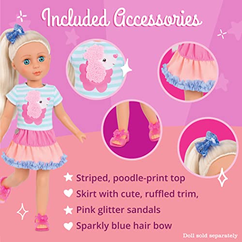 Glitter Girls Poodle Cuddles Doll Outfit – 14-Inch Fashion Set with Hair Bow