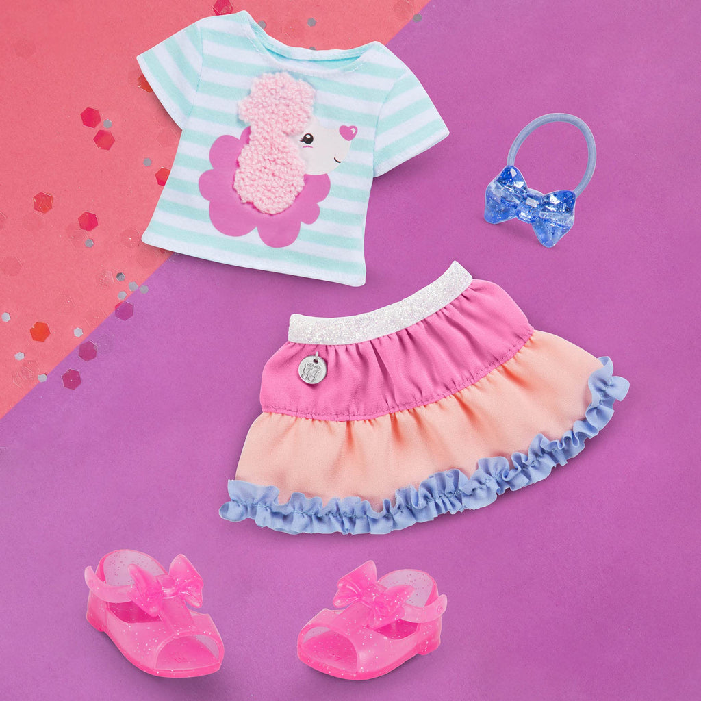 Glitter Girls Poodle Cuddles Doll Outfit – 14-Inch Fashion Set with Hair Bow