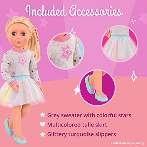Glitter Girls Shine Bright Outfit – Doll Clothes for 14-Inch Dolls (Sweater, Tutu, Shoes)