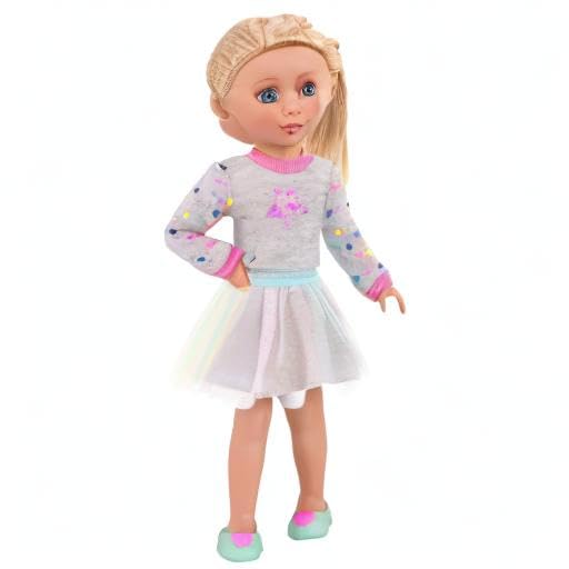 Glitter Girls Shine Bright Outfit – Doll Clothes for 14-Inch Dolls (Sweater, Tutu, Shoes)