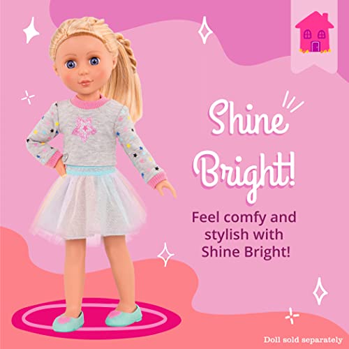 Glitter Girls Shine Bright Outfit – Doll Clothes for 14-Inch Dolls (Sweater, Tutu, Shoes)