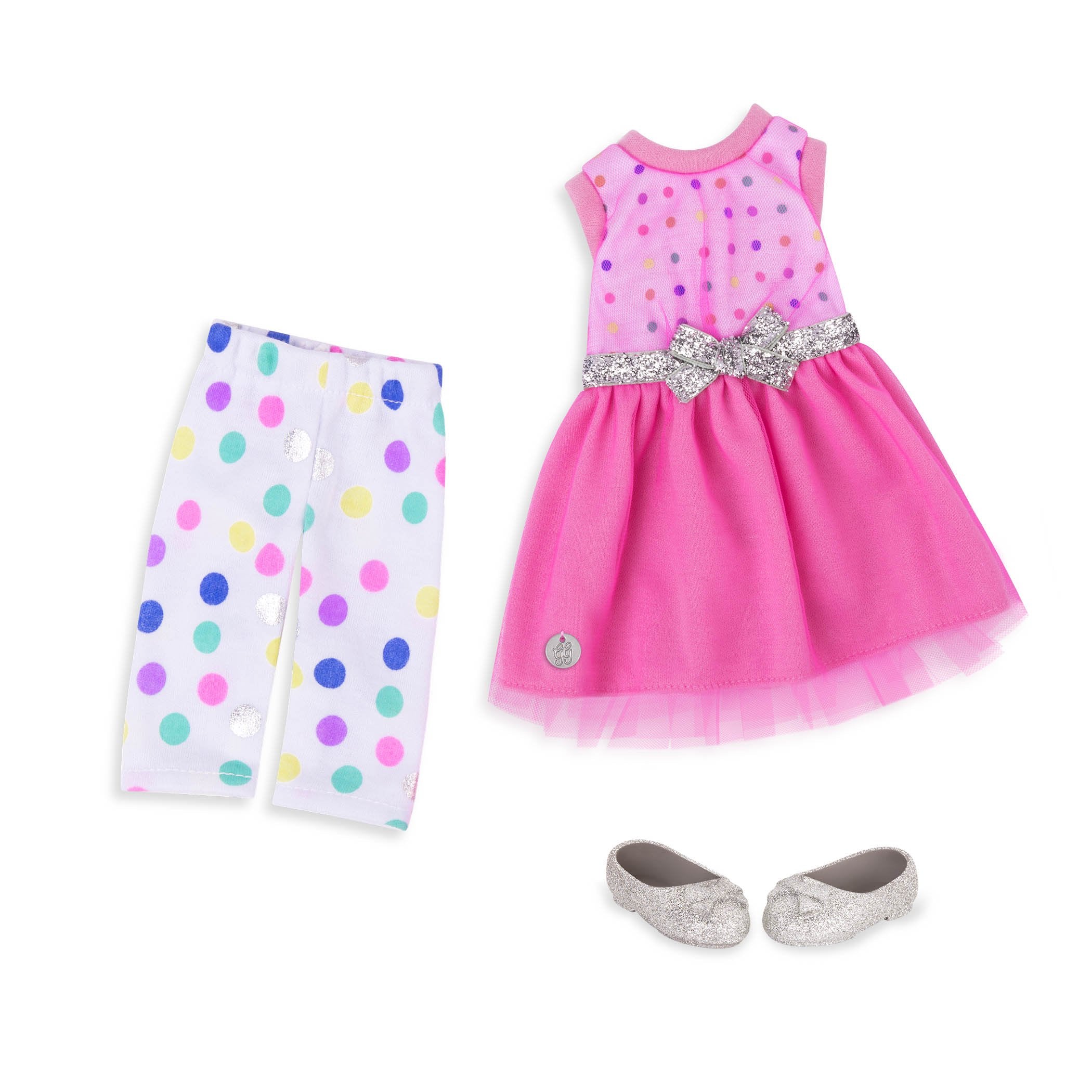 Glitter Girls Stay Sparkly Dress & Leggings Outfit for 14-Inch Dolls