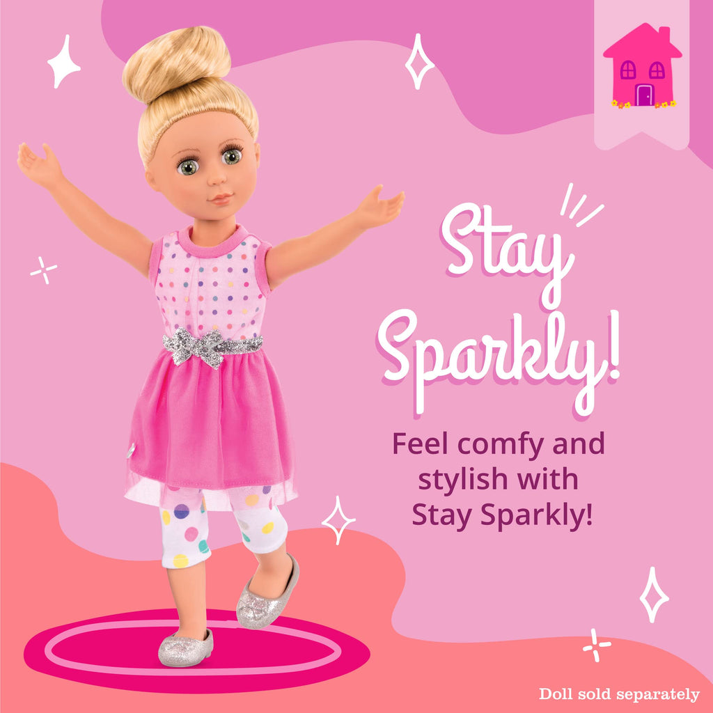Glitter Girls Stay Sparkly Dress & Leggings Outfit for 14-Inch Dolls