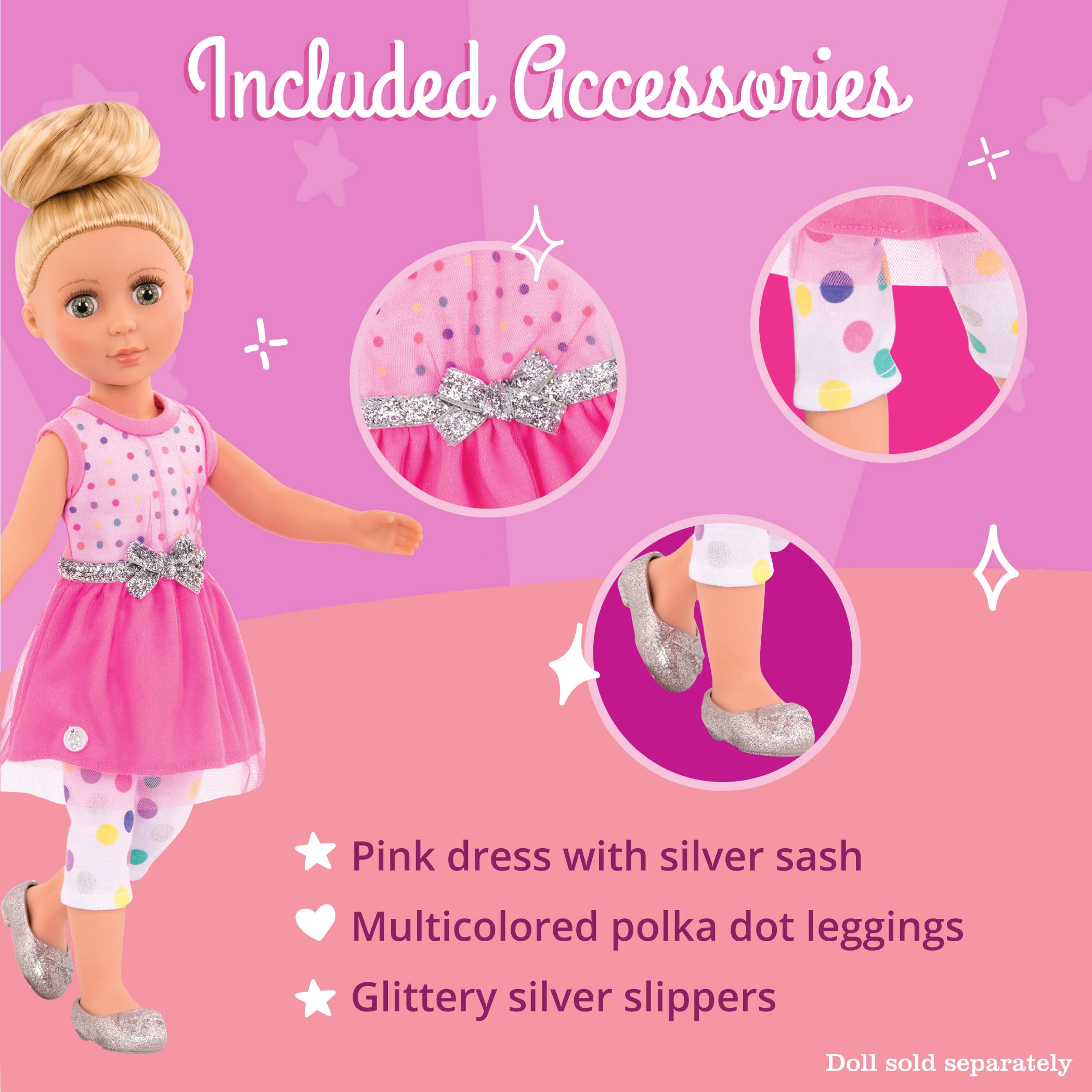 Glitter Girls Stay Sparkly Dress & Leggings Outfit for 14-Inch Dolls