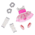 Glitter Girls Twirls of Joy Ballerina Outfit for 14-Inch Dolls - Hearts & Stars Ballet Dress Set