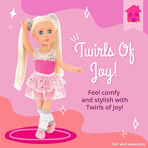 Glitter Girls Twirls of Joy Ballerina Outfit for 14-Inch Dolls - Hearts & Stars Ballet Dress Set