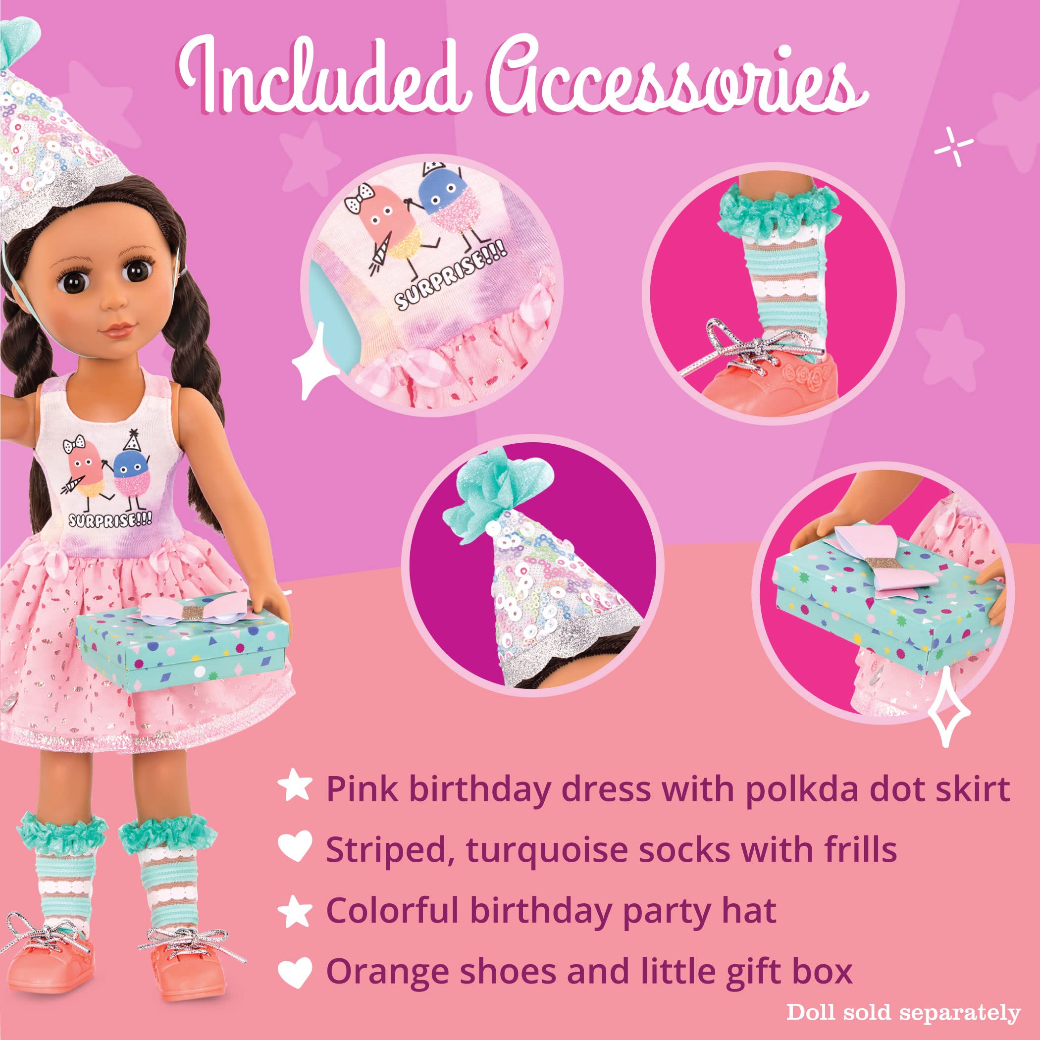 Glitter Girls What A Surprise! Deluxe Birthday Party Doll Outfit for 14-Inch Dolls