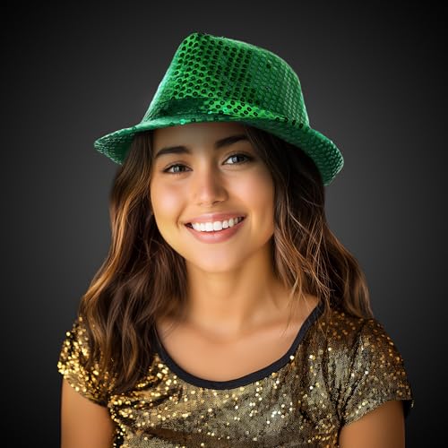 Glittering Sequin Fedora for St. Patrick's Day – Unisex Party Hat by Windy City Novelties