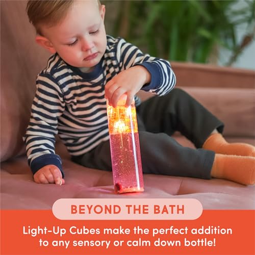 Glo Pals Daniel Tiger Water-Activated Light-Up Bath Toys - Pack of 4 Sensory Cubes for Bathtime Fun