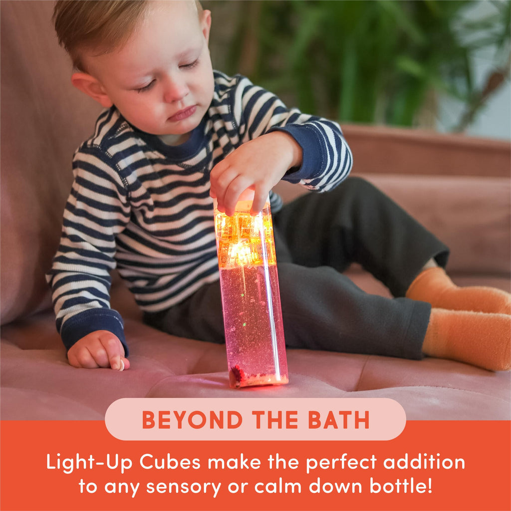 Glo Pals Daniel Tiger Water-Activated Light-Up Bath Toys - Pack of 4 Sensory Cubes for Bathtime Fun