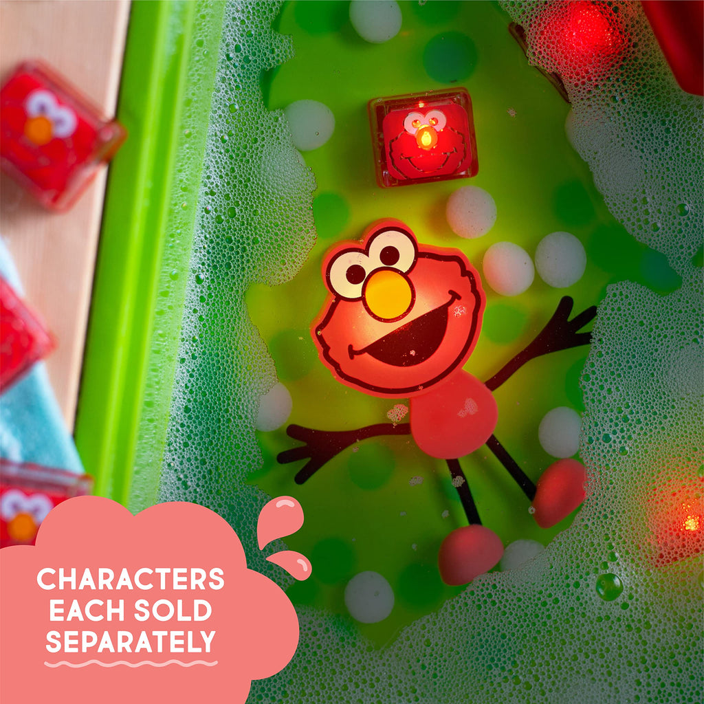 Glo Pals Sesame Street Elmo Water-Activated Light-Up Bath Toy Cubes – Pack of 6, Red Glow