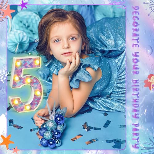 Glooglitter Mermaid LED Number 5 - Glowing Mermaid Scale Party Decoration