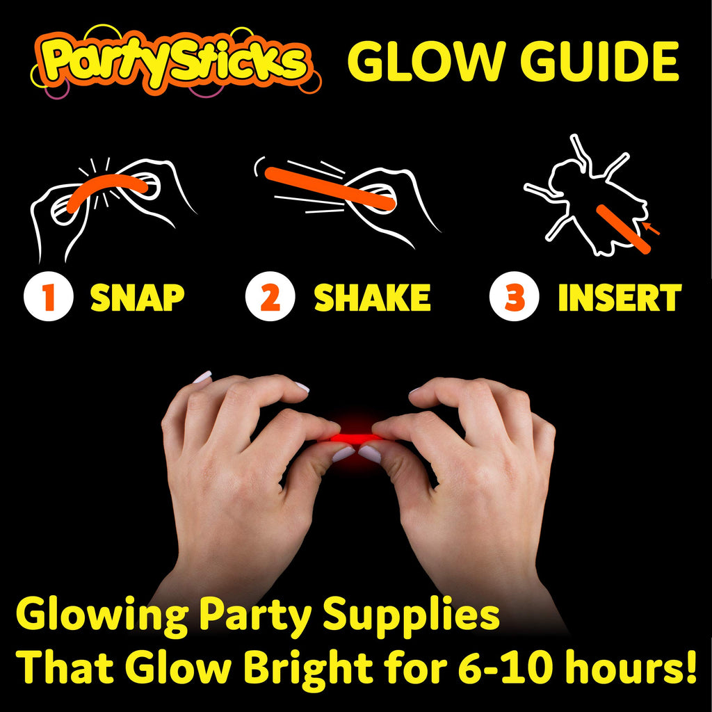 Glow Critters 30-Pack: Glow-in-the-Dark Fake Bug Toys & Mini Glow Sticks for Easter Eggs, Halloween Party Favors, and Basket Stuffers