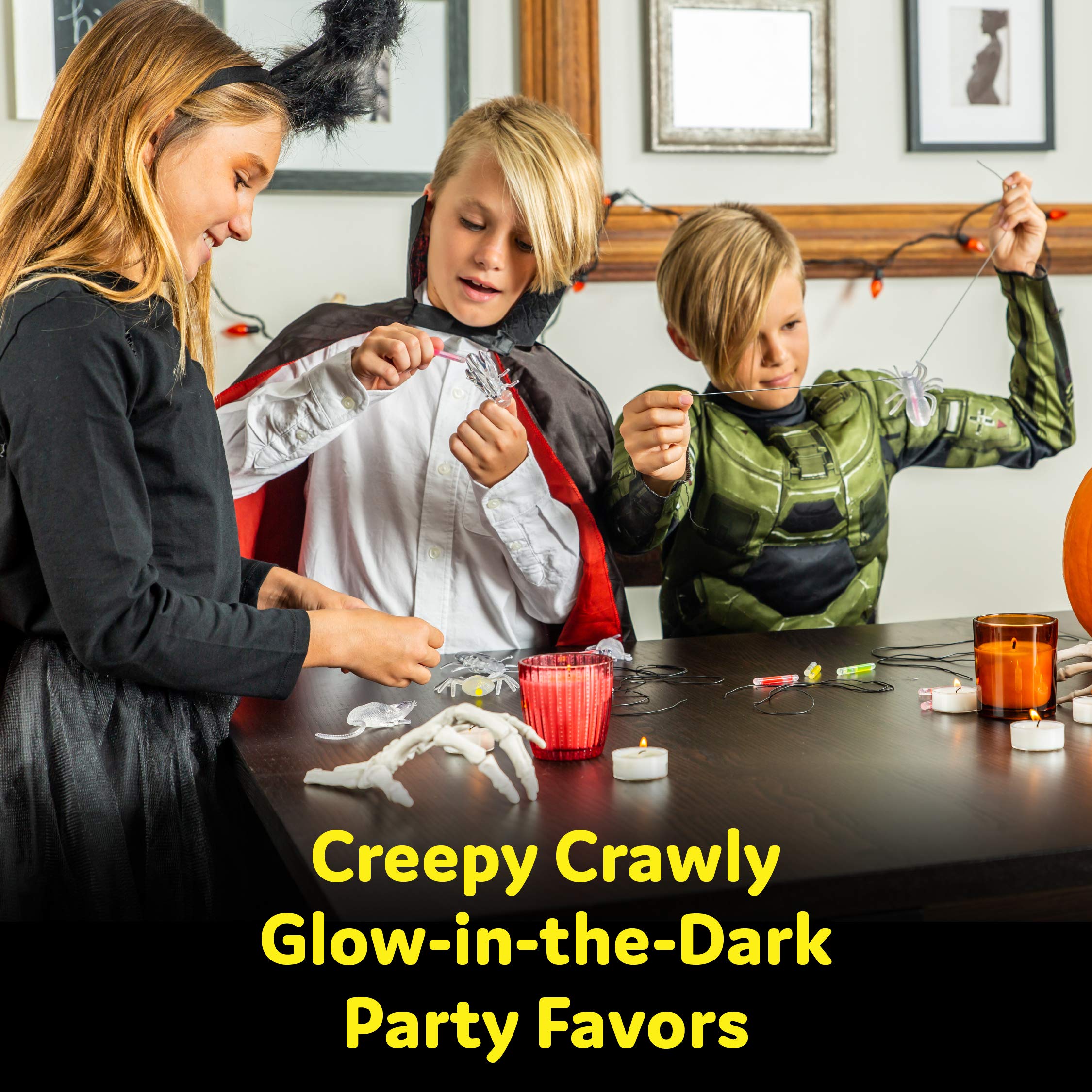 Glow Critters 30-Pack: Glow-in-the-Dark Fake Bug Toys & Mini Glow Sticks for Easter Eggs, Halloween Party Favors, and Basket Stuffers