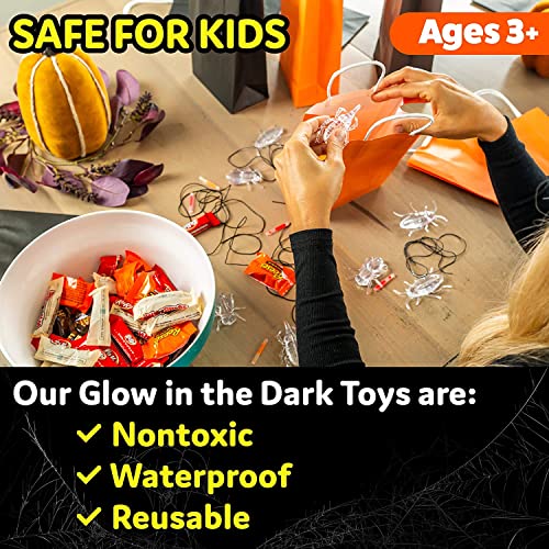 Glow Critters 50-Pack Glow-in-the-Dark Bug Toys & Glow Sticks – Party Favors & Easter Egg Fillers