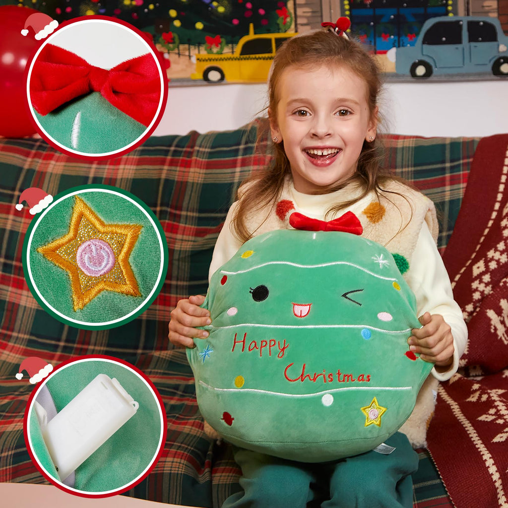 Glow Guards 12-Inch Light Up Christmas Tree Plush Pillow – Soft Cuddly Holiday Decor