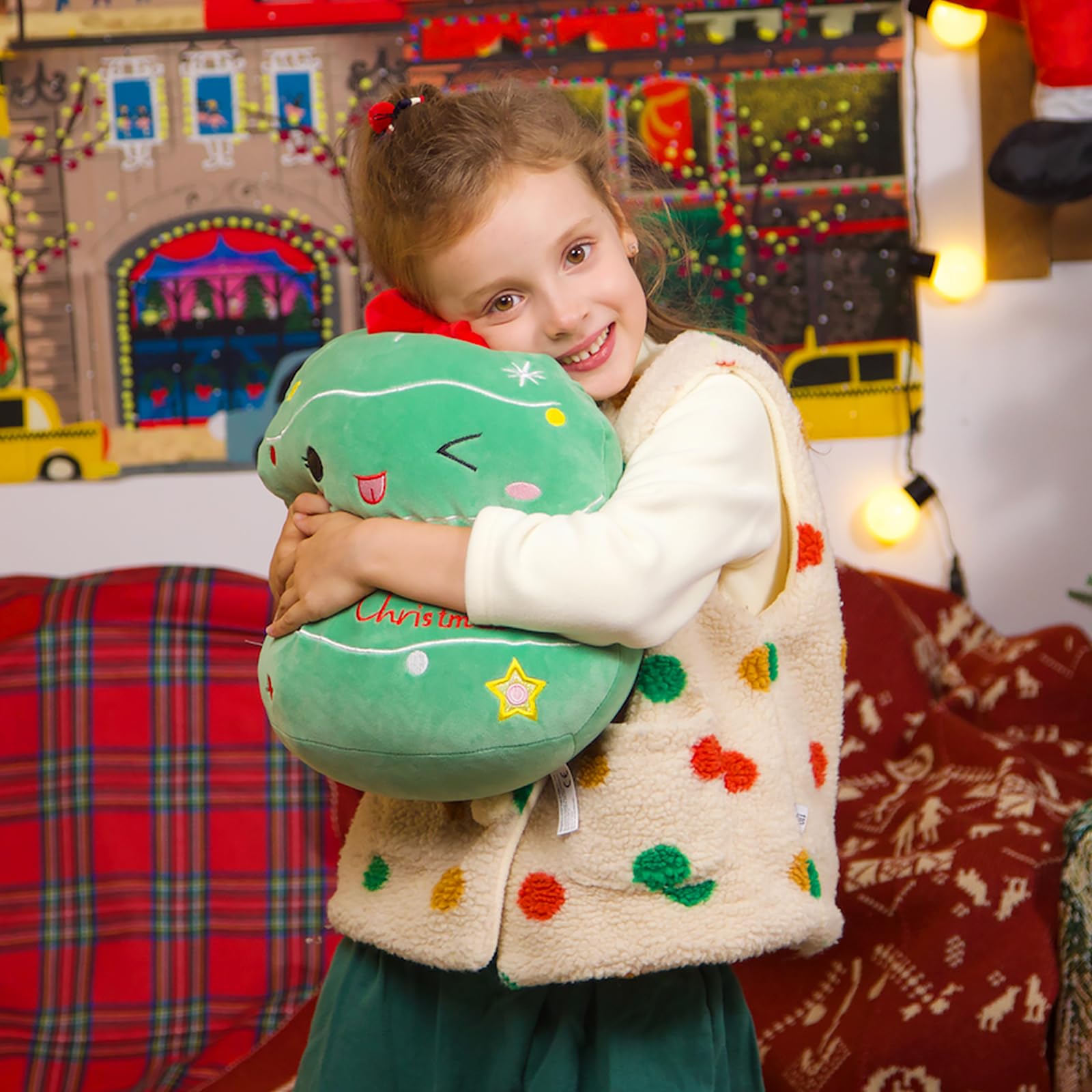 Glow Guards 12-Inch Light Up Christmas Tree Plush Pillow – Soft Cuddly Holiday Decor