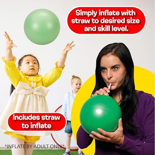 Glow in the Dark Gertie Handball by Small World Toys – 9-Inch Inflatable Sensory Ball for Toddlers Ages 3+