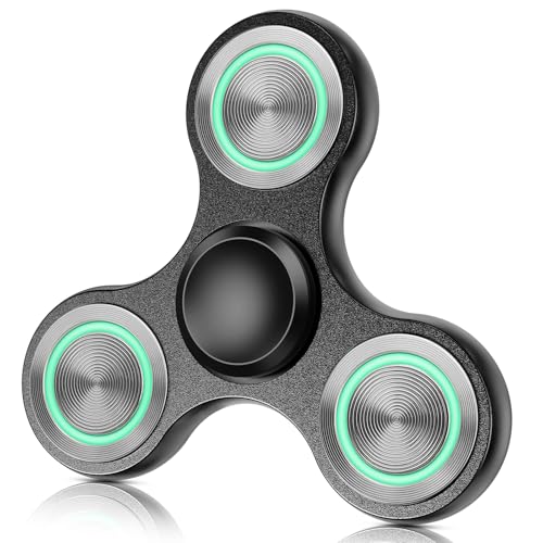 Glow-in-the-Dark Metal Fidget Spinner - Silent, Durable, 3-8 Min Spin Time - Stress Relief Desk Toy