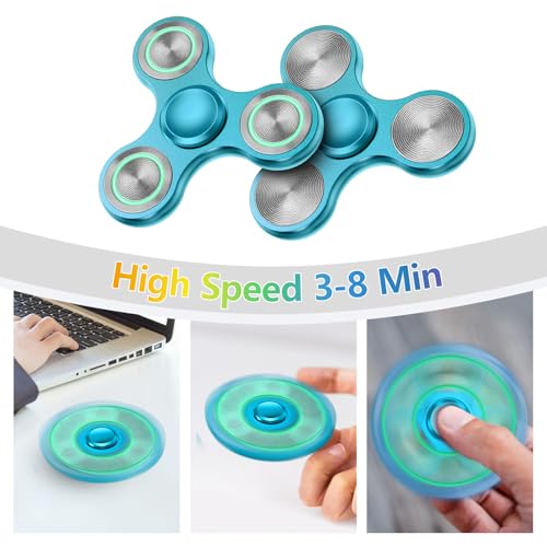 Glowing Fidget Spinner – Metal Silent Light-Up Toy for Stress Relief, Spins 3-8 Minutes