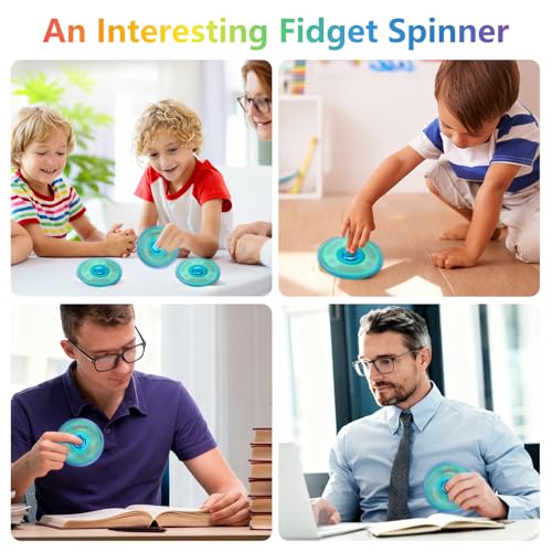 Glowing Fidget Spinner – Metal Silent Light-Up Toy for Stress Relief, Spins 3-8 Minutes