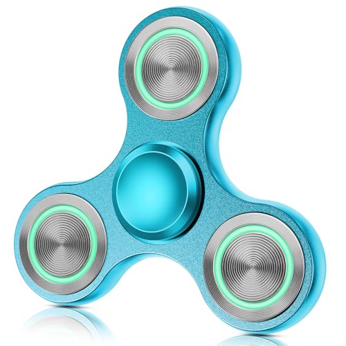 Glowing Fidget Spinner – Metal Silent Light-Up Toy for Stress Relief, Spins 3-8 Minutes