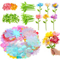 Glowsprout Fabric Flower Refill Kit - 180 Pieces for DIY Bouquets, Tulle & Organza, Ages 4-8