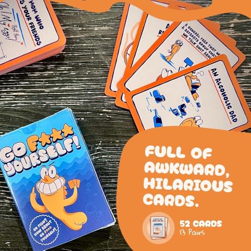 Go F Yourself! Adult Go Fish Card Game – 52 Cards of Offensive Fun for 2-10 Players