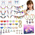 GO2HEJING 278-Piece Ocean Charm Bracelet Making Kit for Girls 8-12 – Includes Necklace, Ear Cuff, Temporary Tattoos, and Mermaid Craft Supplies