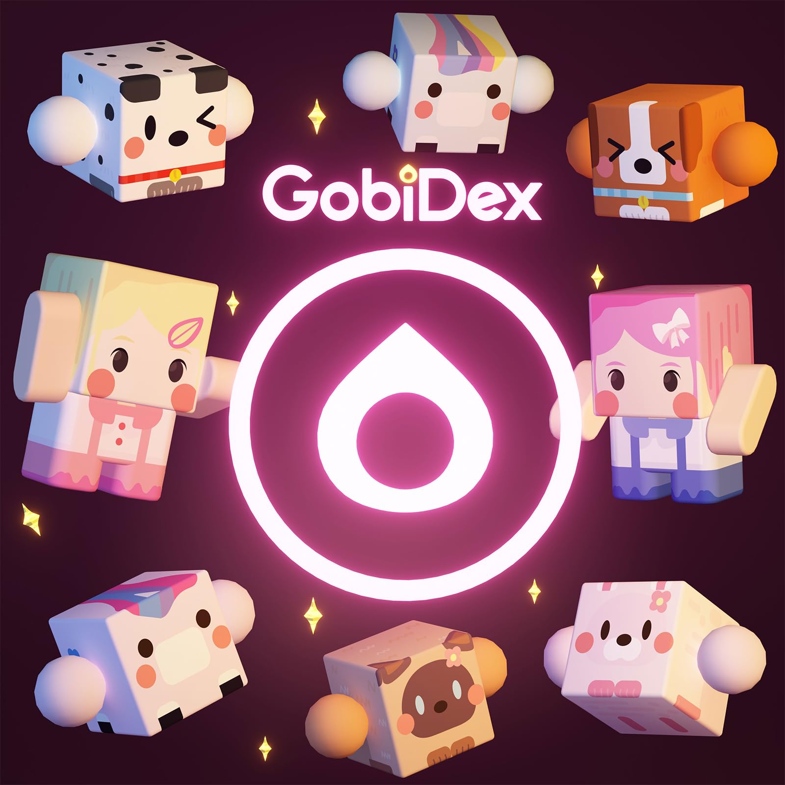 GobiDex 8-Piece Magnetic Figures Playset: Rotatable Animal & Character Toys for Kids