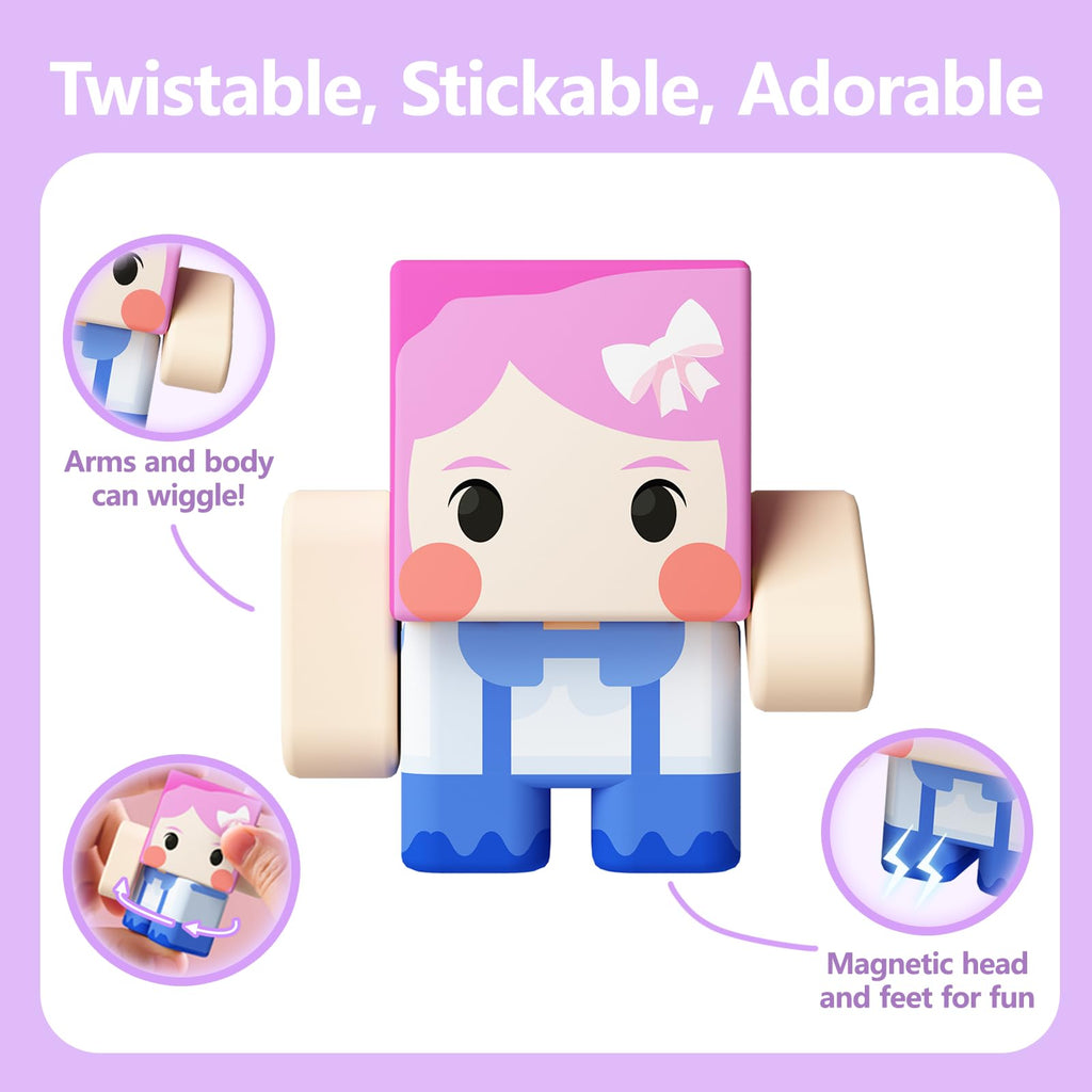 GobiDex 8-Piece Magnetic Figures Playset: Rotatable Animal & Character Toys for Kids