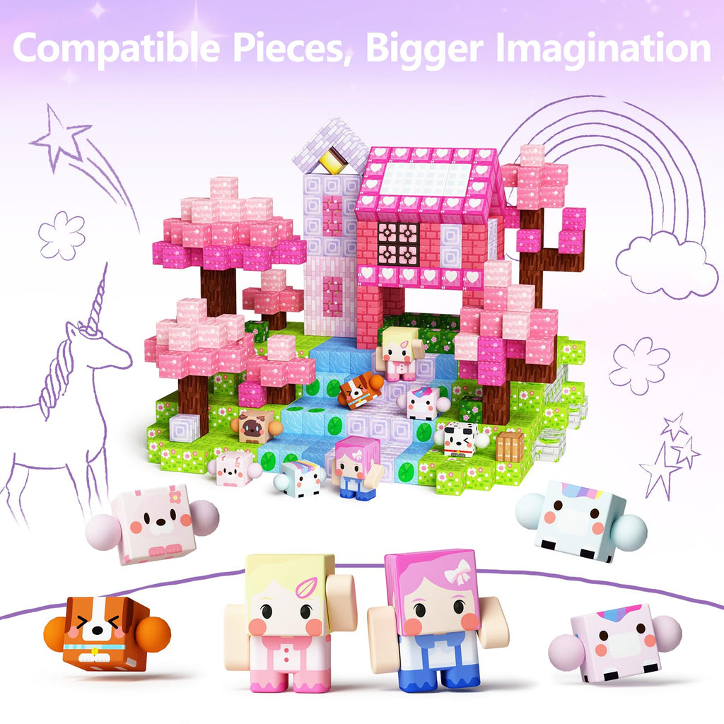 GobiDex 8-Piece Magnetic Figures Playset: Rotatable Animal & Character Toys for Kids