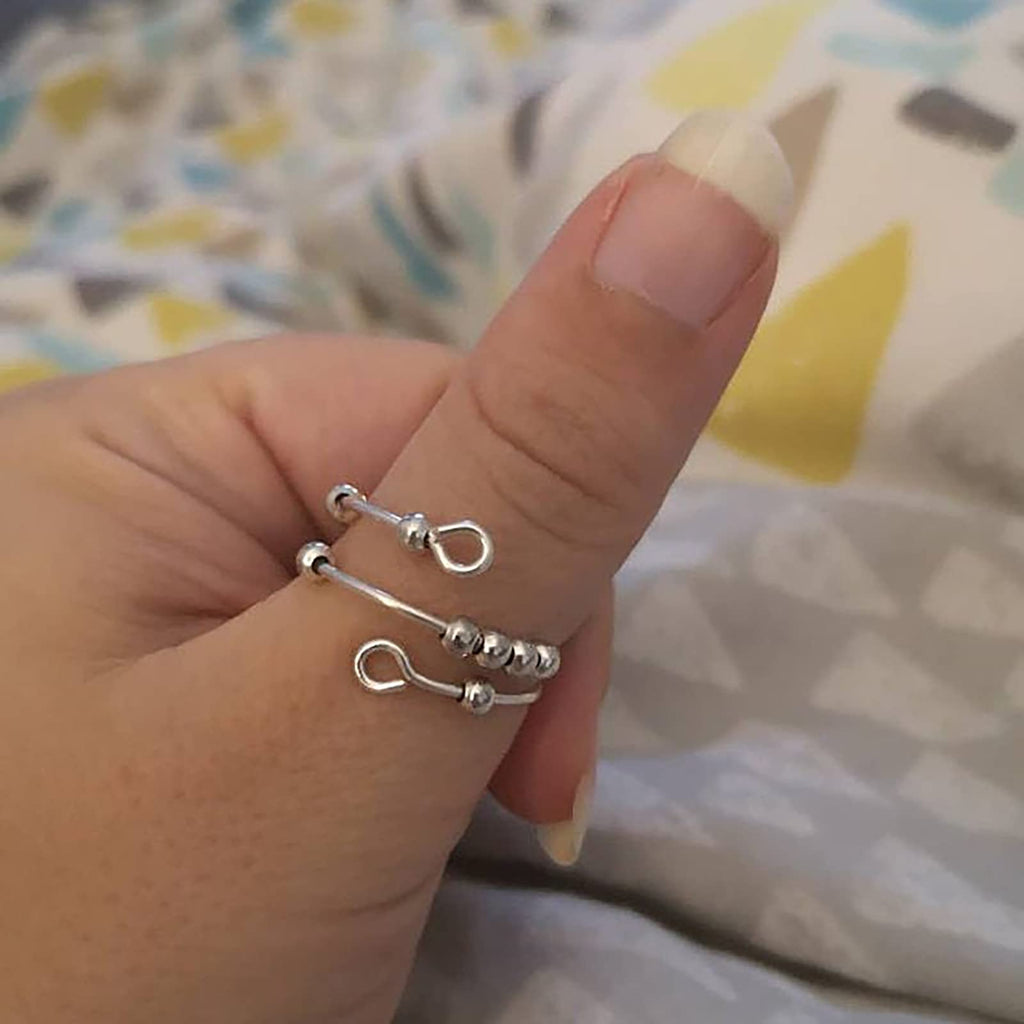 Goenjoy Adjustable Fidget Rings - 3 Pack Stainless Steel Anxiety Rings for Women and Men
