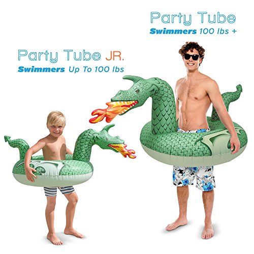GoFloats Dragon Party Tube Inflatable Raft – Fire or Ice Dragon for Kids Ages 6–12