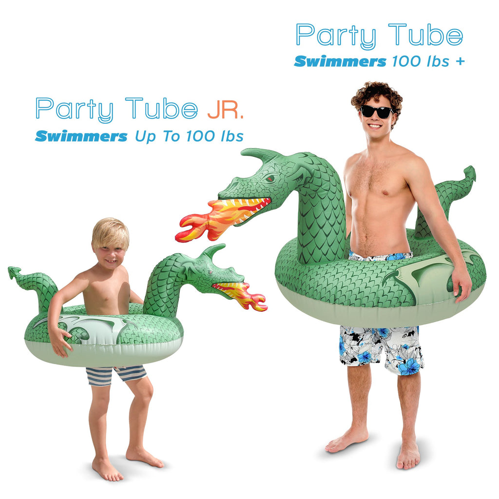 GoFloats Dragon Party Tube Inflatable Raft – Fire or Ice Dragon for Kids Ages 6–12