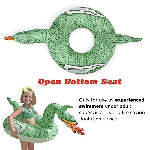 GoFloats Dragon Party Tube Inflatable Raft – Fire or Ice Dragon for Kids Ages 6–12