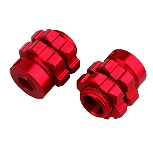 GoHobby Aluminum 17mm Hex Wheel Hub Adapters for Traxxas Summit, E-Maxx, E-Revo & Losi Baja Rey (Set of 4, Red)