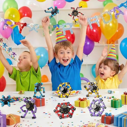 Gokeey Transformable Fidget Spinners - 4 Pack Deformable Chain Spinners, Party Favors for Kids and Adults, Sensory Toy for Travel