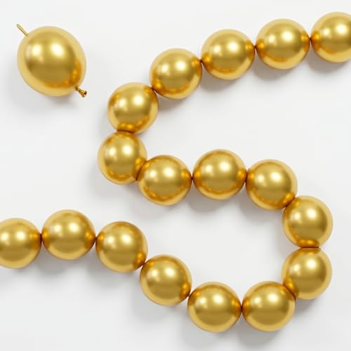 Gold Quick Link Balloons 60-Pack: Easy-Assembly Metallic Chrome Balloon Chains for Parties